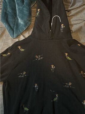 Polo by Ralph Lauren Black Hoodie with Polo Bear Embroidery